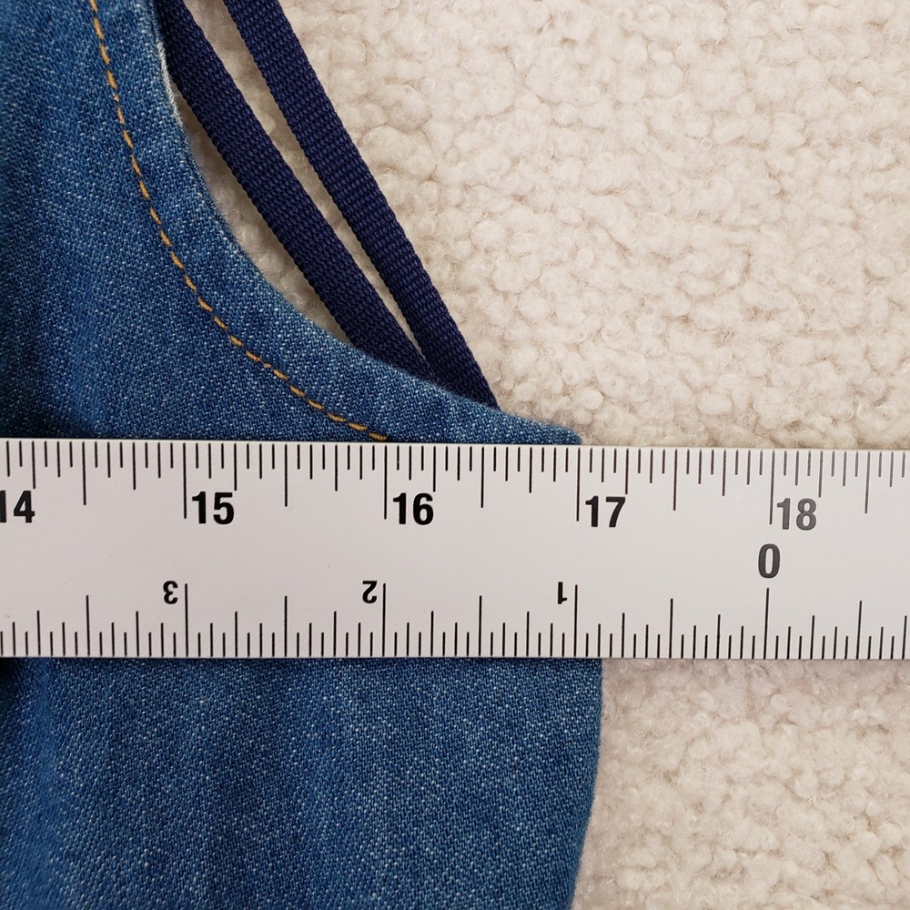Anthropologie Pilcro Denim Dress Womens 14 Blue Fit & Flare Midi Cottagecore - Picture 7 of 11